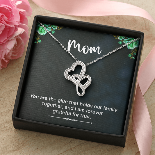 Interlocking Heart to Heart Pendant Necklace- A Beloved Gift for a Mom/Wife.