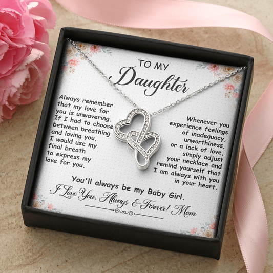 To My Daughter, Heart to Heart Necklace- a Birthday Gift for a Daughter.