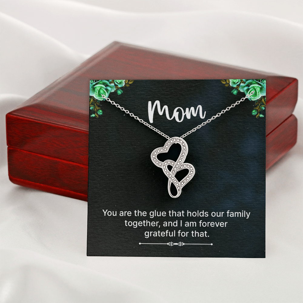 Interlocking Heart to Heart Pendant Necklace- A Beloved Gift for a Mom/Wife.