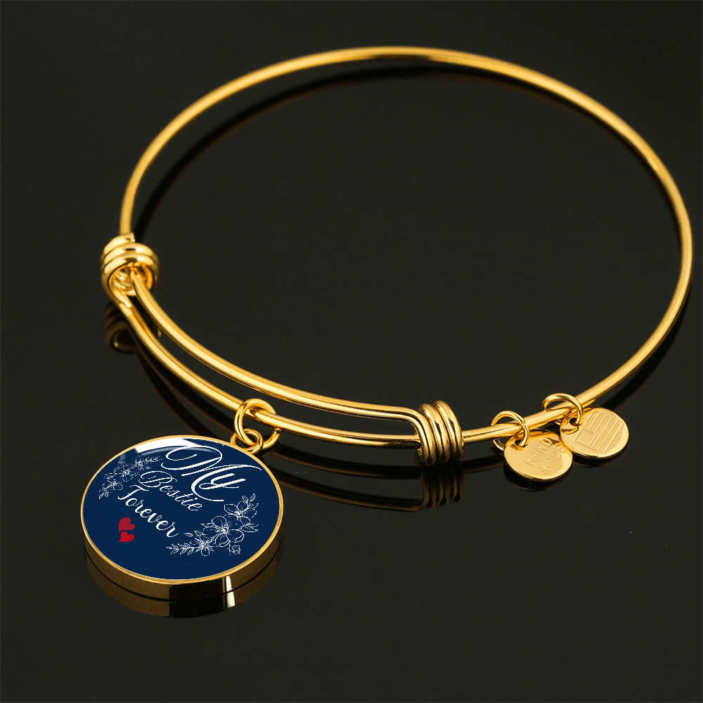 Personalized ''My Bestie Forever'' Circle Engraving Bangle- a Gift for Wife