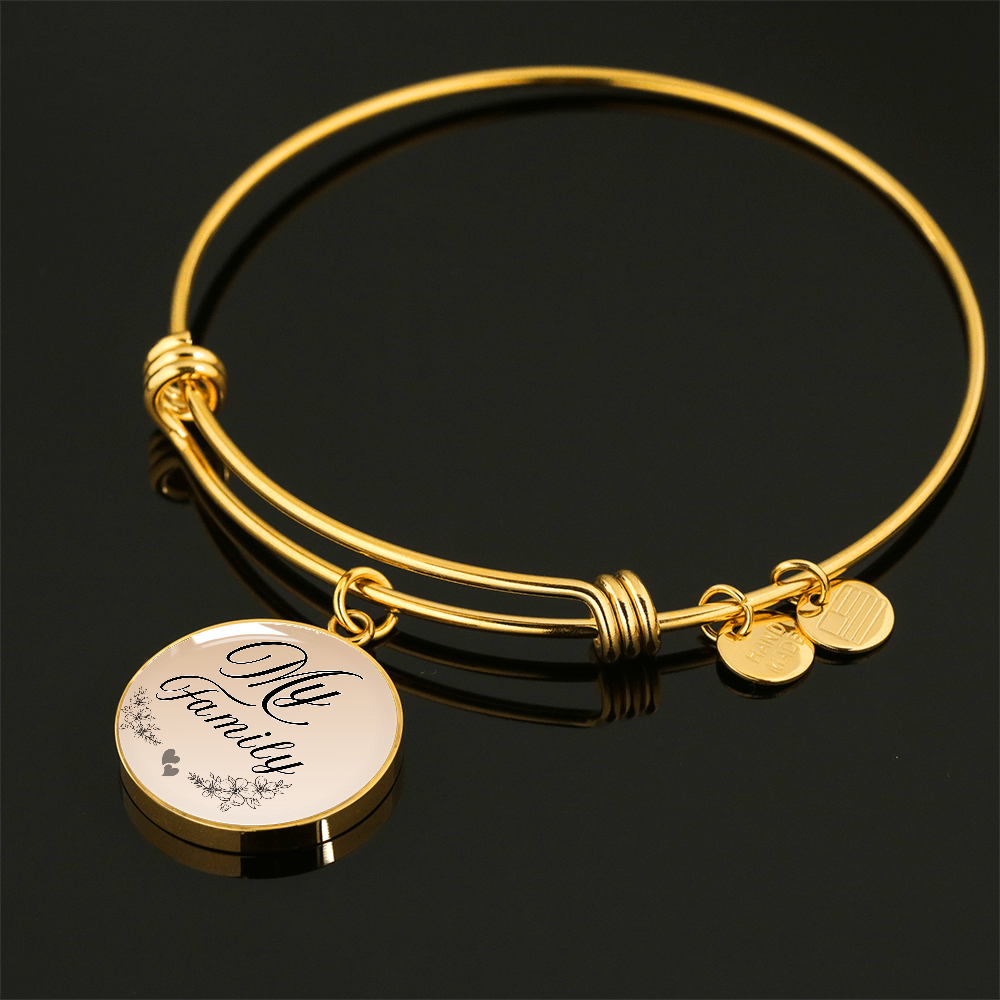 My Family Luxury Circle Bangle a Gift for a Soulmate/Daughter/Mother.