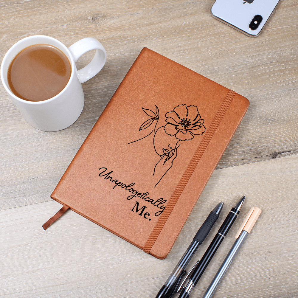 Apologetically ME Graphic Leather Journal- a Gift for Mother/Girlfriend.