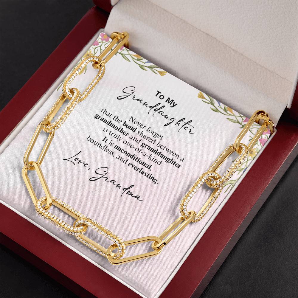 CZ Paperclip Chain Necklace - A Beloved Gift for a Granddaughter from a Grandmother.