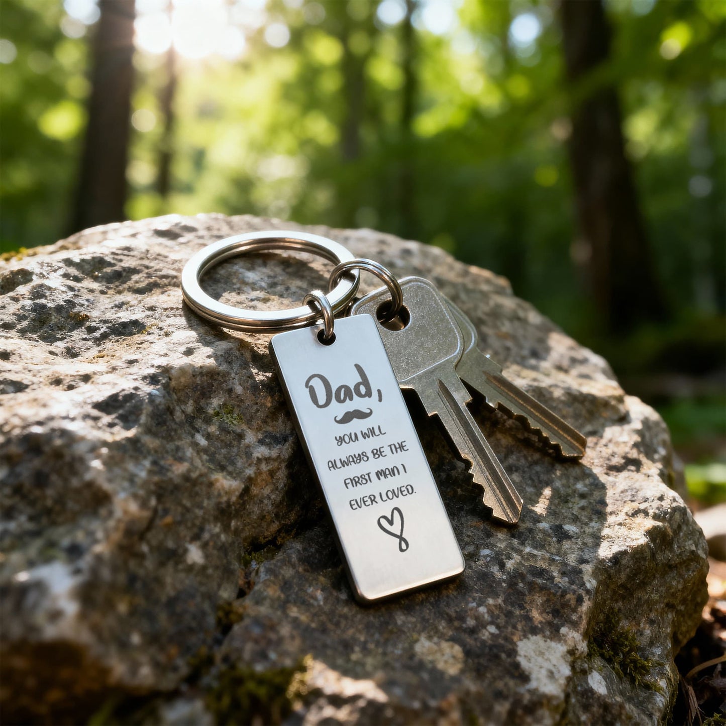 Personalized DAD The first man I love Engraved Rectangle Keychain- a Gift for Fathers/Dad.
