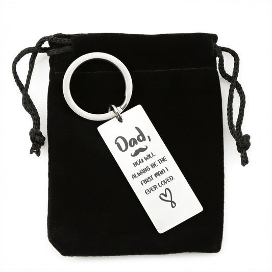 Personalized DAD The first man I love Engraved Rectangle Keychain- a Gift for Fathers/Dad.