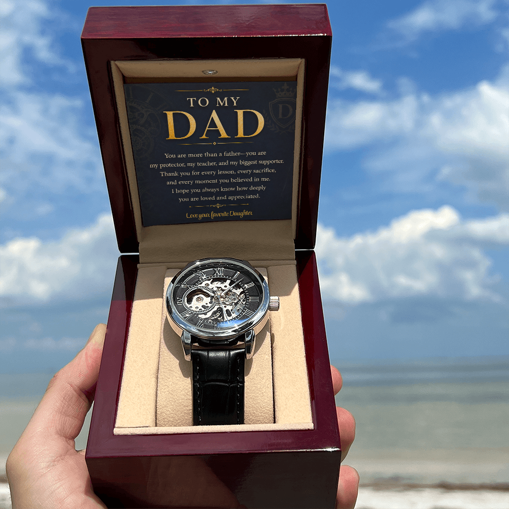 To My Dad Men's Openwork Watch- a gift for Dads/Fathers.