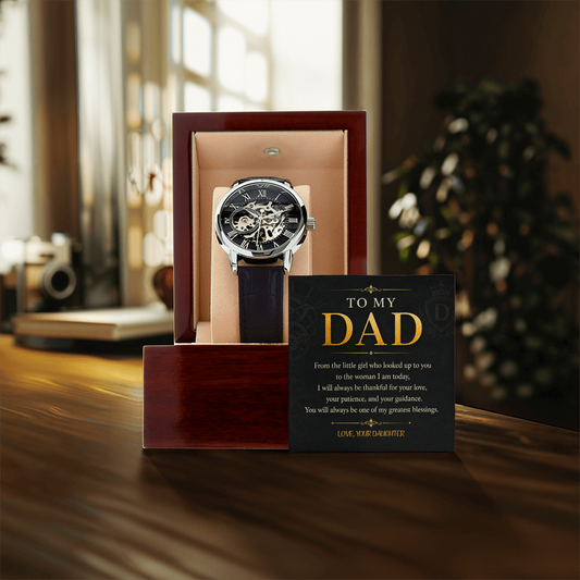 To My Dad Men's Openwork Watch a Gift for Father/Son.