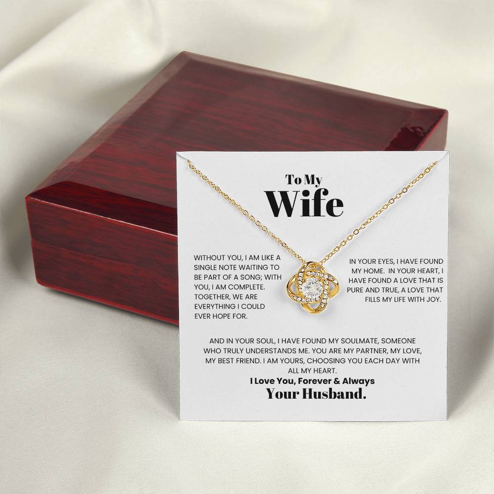 To My Wife -Love Knot Necklace- A Gift for Wife/Soulmate