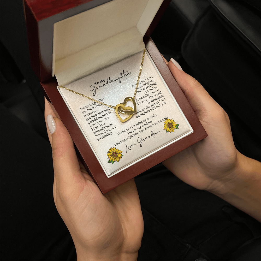 Interlocking Hearts Necklace -A gift to Celebrate the love between a Granddaughter and Grandmother.