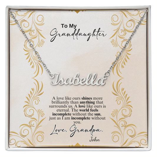 Custom Name Necklace- a Gift for a Granddaughter.