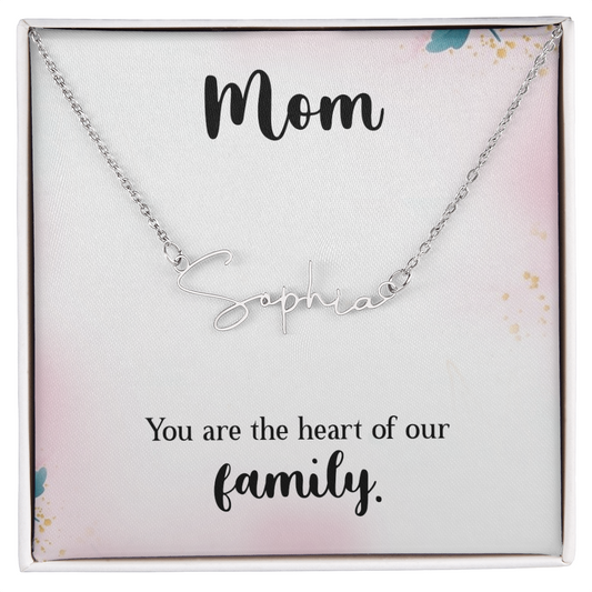 Personalized Signature Style Name Necklace for Mom, a Perfect Gift for Mother's Day/Birthdays.