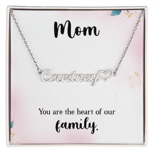 Personalized Heart Name Necklace- A Beloved Gift for a Mom, a Perfect Gift for Mother's Day/Birthdays.