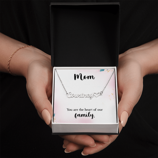 Personalized Heart Name Necklace- A Beloved Gift for a Mom, a Perfect Gift for Mother's Day/Birthdays.