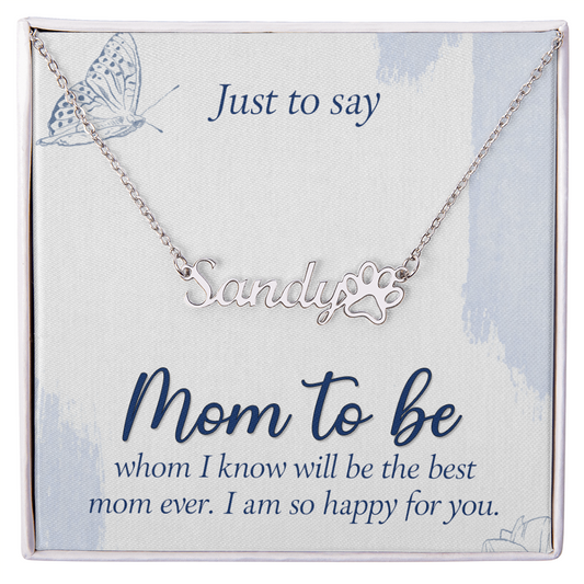 Personalized Paw Print Name Necklace- A Beloved Gift for a Granddaughter from a Grandmother.