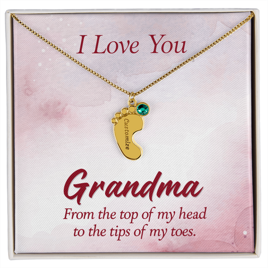 Custom Baby Feet Necklace with Birthstone Mom, a Perfect Gift for Mother's Day/Birthdays.