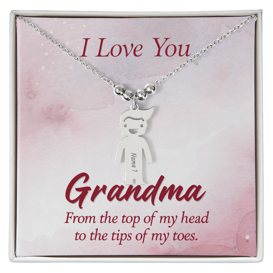 Custom Engraved Kids Charm Necklace, a Perfect Gift for Mother's Day/Birthdays.