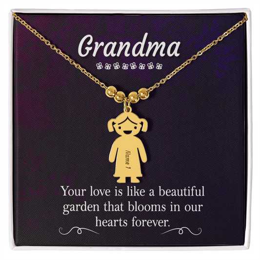 Custom Engraved Kids Charm Necklace, a Perfect Gift for Mother's Day/Birthdays.
