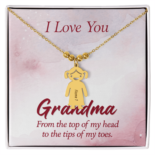 Custom Engraved Kids Charm Necklace, a Perfect Gift for Mother's Day/Birthdays.