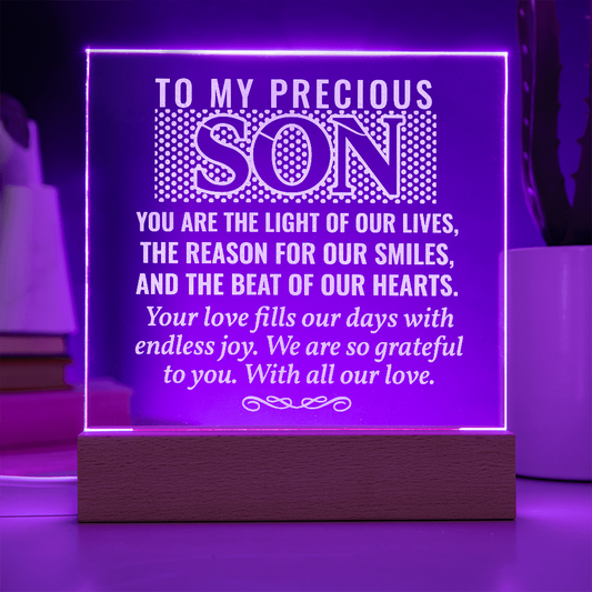 To Our Son-Engraved Acrylic Square Plaque Gift for a Son/Father.