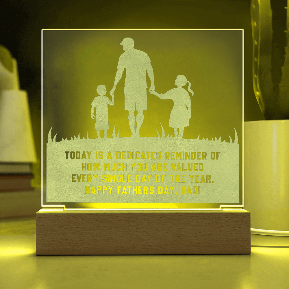 Engraved Acrylic Plaque- Happy Father's Day - A Gift for Fathers/Sons.