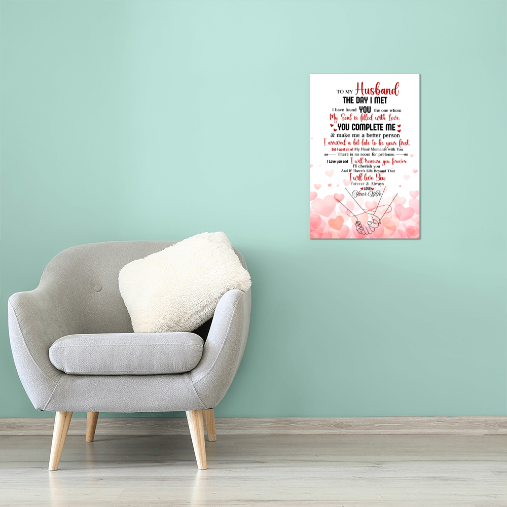 “To My Husband – You Complete me'' High Gloss Metal Message- a Gift for a Husband.