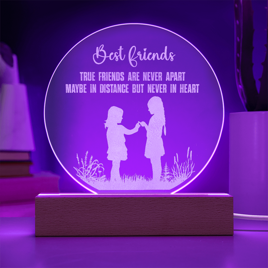 Best Friends Engraved Acrylic Circle Plaque- a Gift for Friends/Daughters