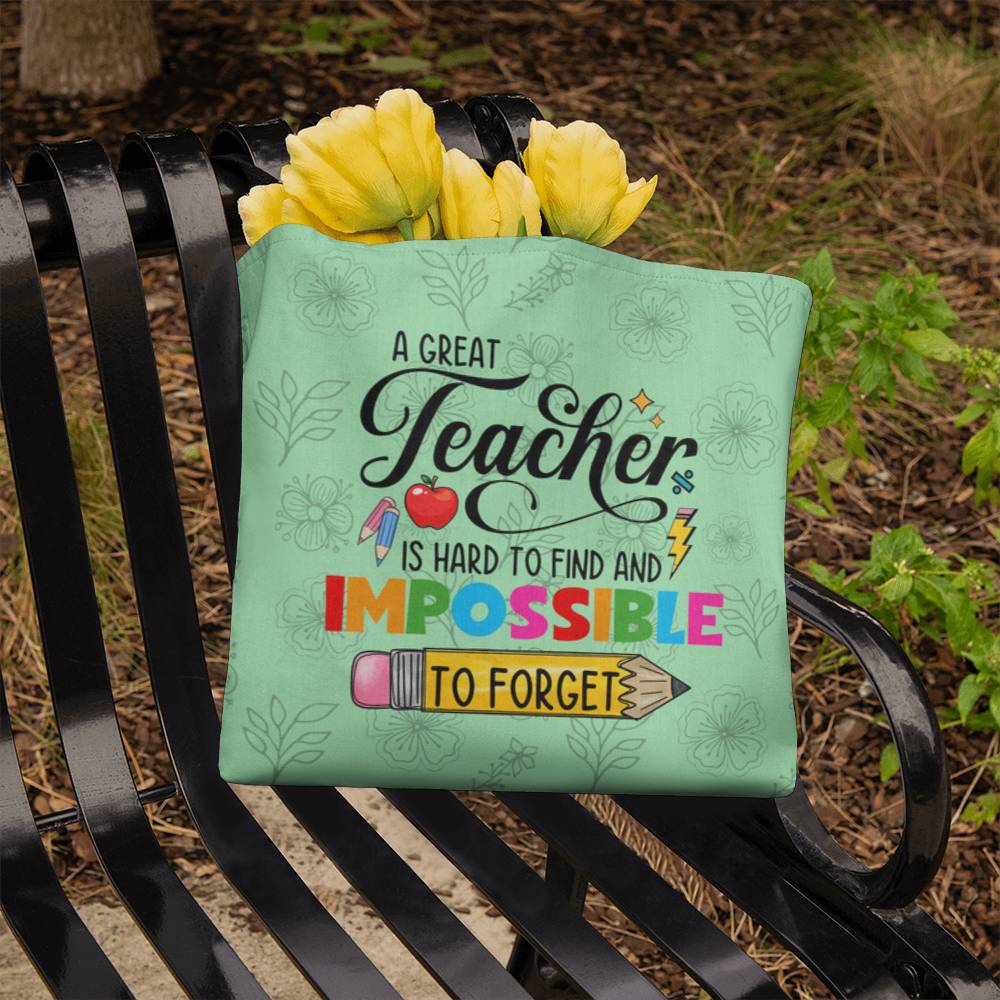A Great Teacher Classic Blue Tote Bag- a Gift for Teachers/Fathers/Mothers/Sons/Daughters.