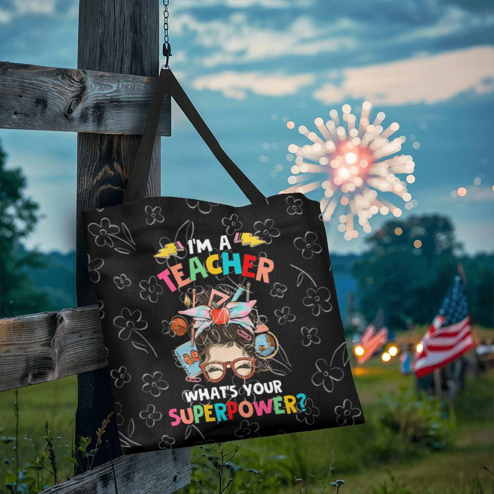 I'm a Teacher Classic Green Tote Bag- a Gift for Teachers/Fathers/Mothers/ Son/Daughter.