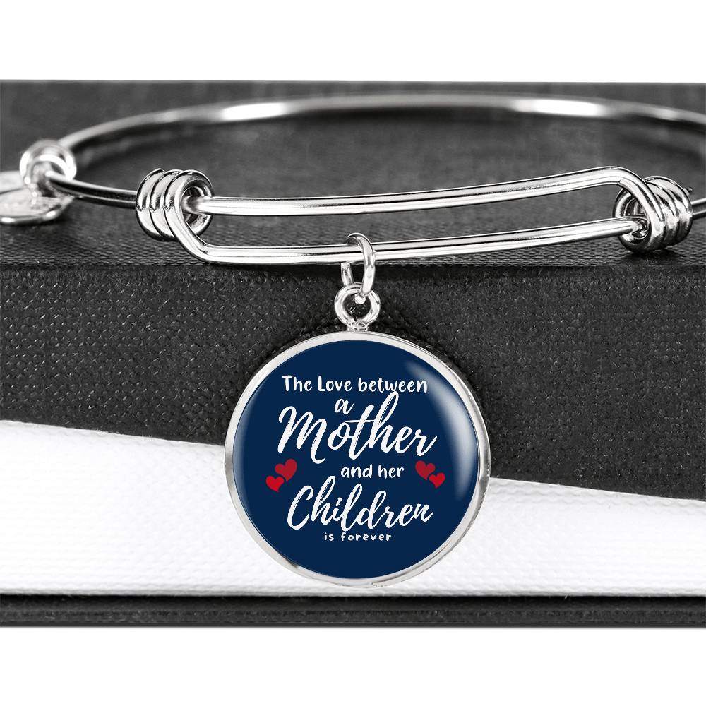 Personalized Mother and her Children Heart Bangle- for a Mother/Wife.