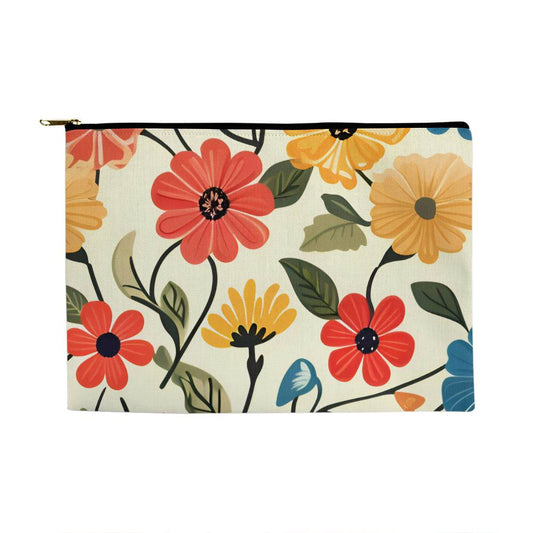 Hello Summer Floral Large Fabric Pouch a Gift for Mom/Daughter/wife.