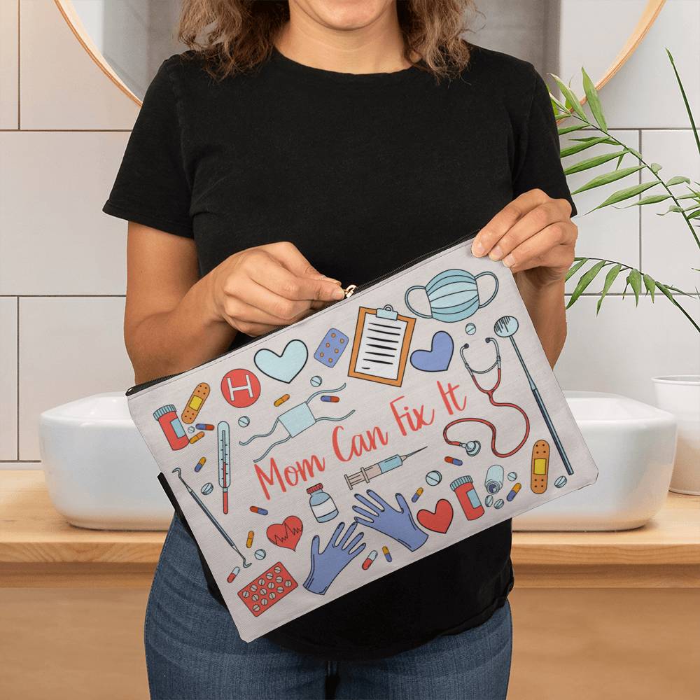 Mum Can Fix it Large Fabric Zipper Pouch for Moms/Daughters