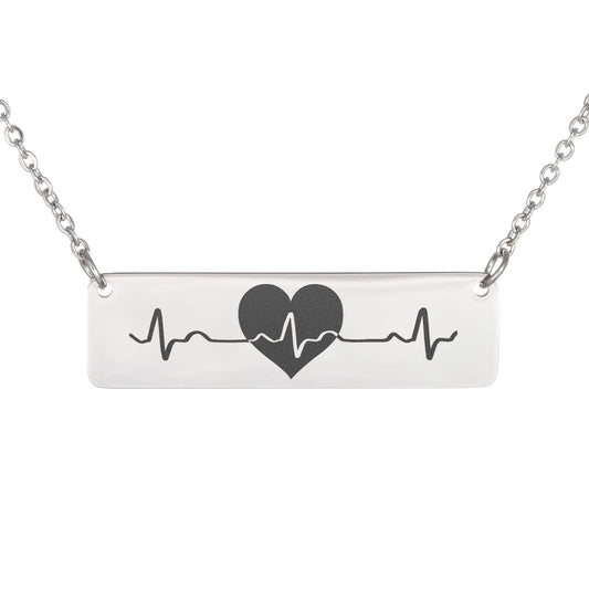 My Heart Beats for You- Horizontal Bar Necklace- a Gift for Wife/Girlfriend/Soulmate/Sister.