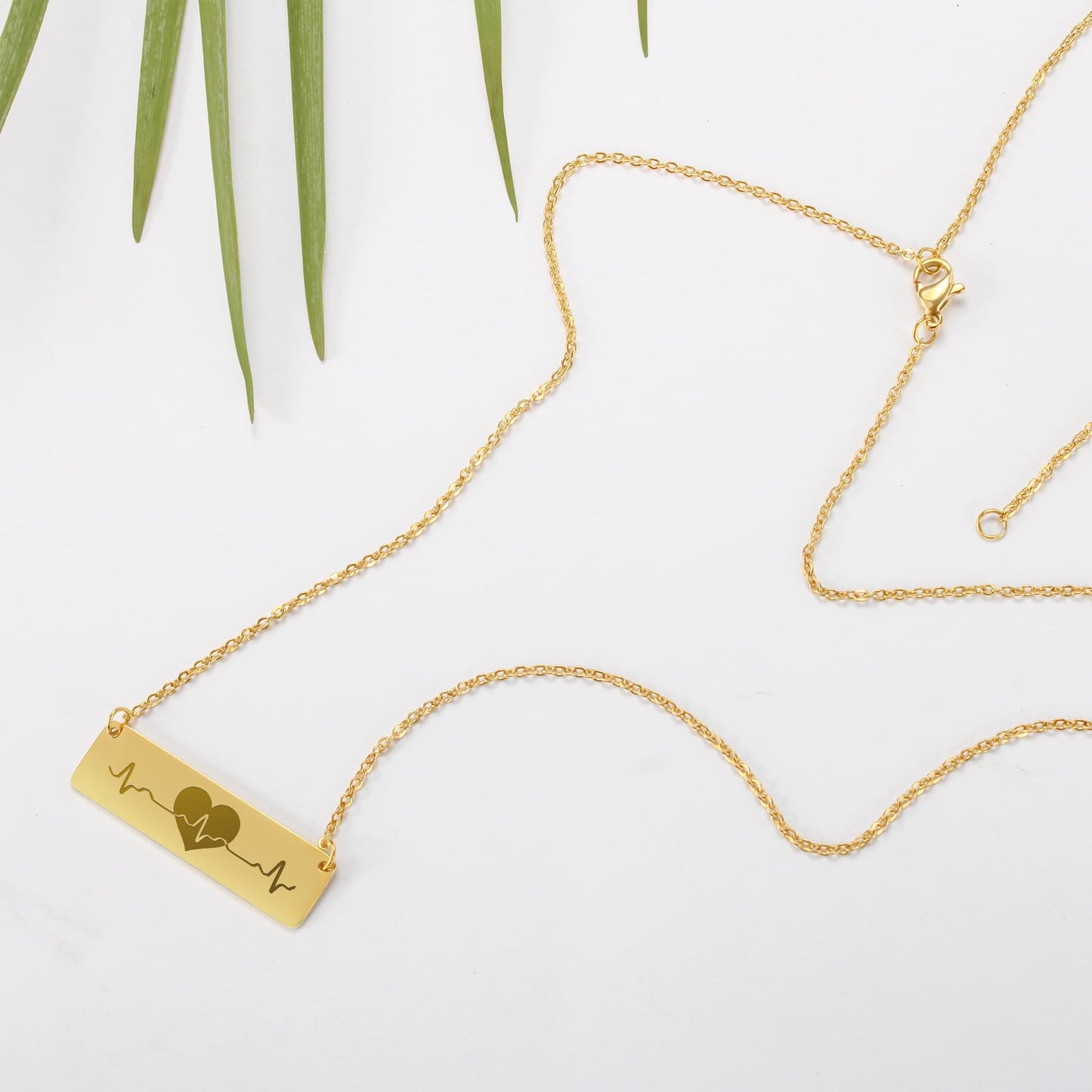 My Heart Beats for You- Horizontal Bar Necklace- a Gift for Wife/Girlfriend/Soulmate/Sister.