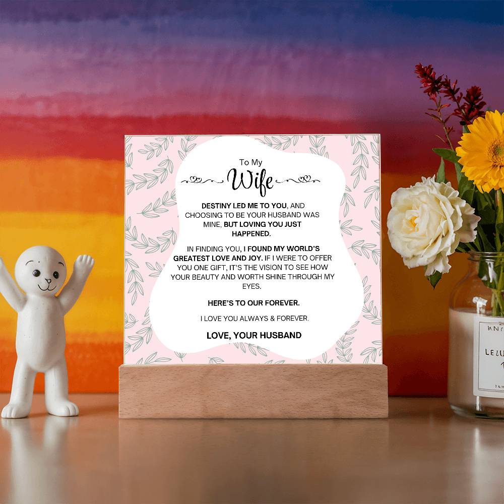 To My Wife- Acrylic Plaque- A Gift for your Wife/Soulmate.