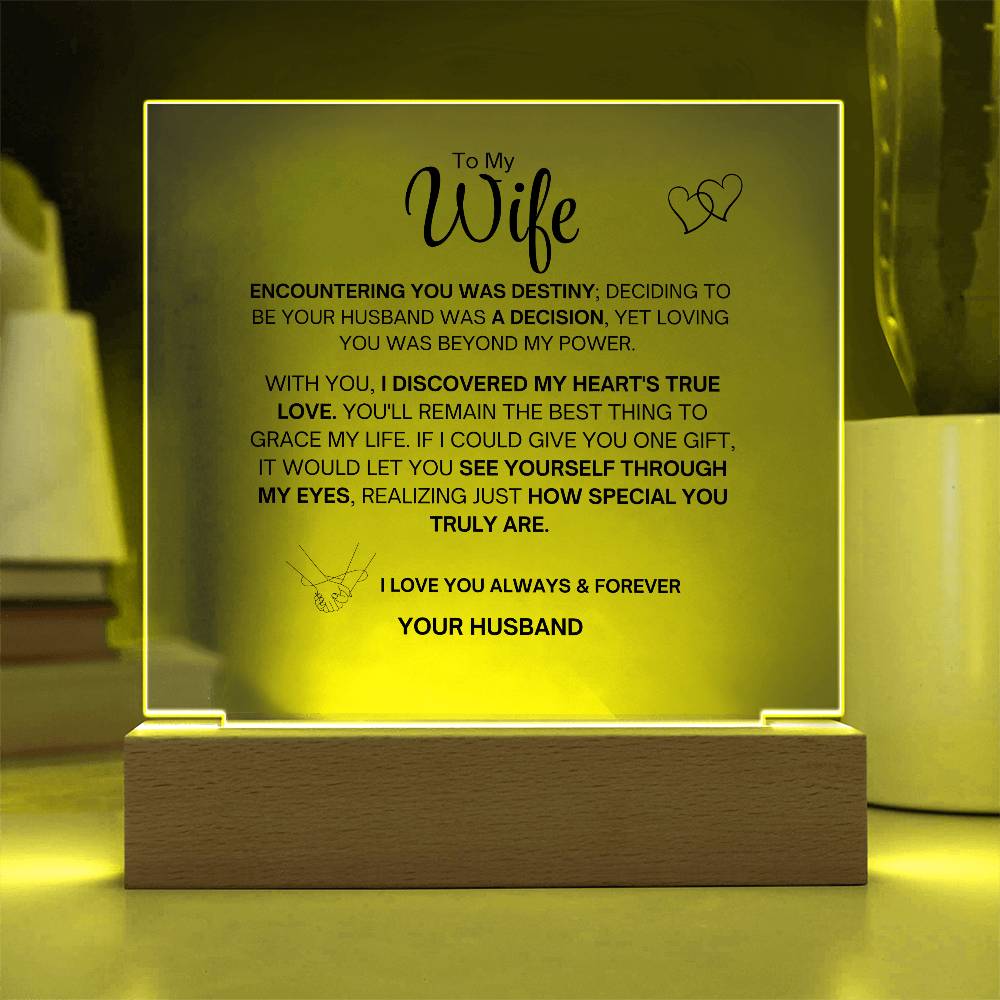 To My Wife- Acrylic Plague- Gift for My Wife/Soulmate.