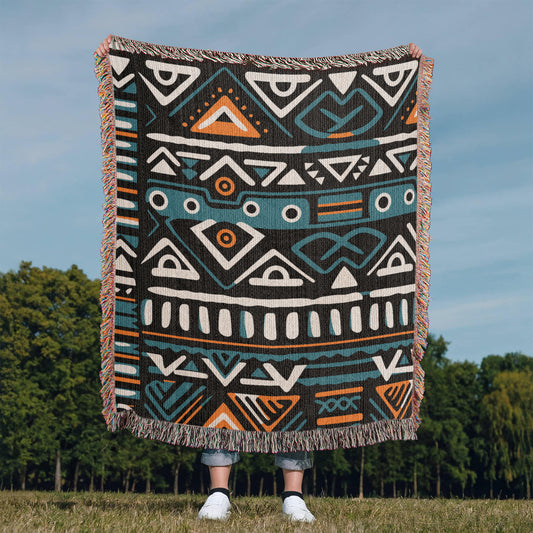 Geometric Heirloom Artwork Woven Blanket a gift for Mother/Father.