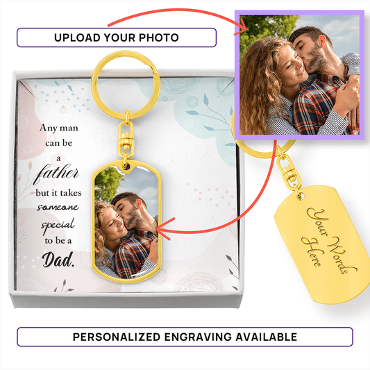 Personalized Dog Tag Keychain with Engraving- a Gift for Fathers/Sons.