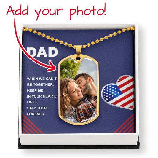 Personalized Buyer Upload Dog Tag Necklace with Engraving- a Gift for Fathers/Sons.