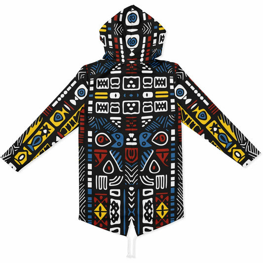 Geometric Harmony Athletic Elongated Hoodie - AOP