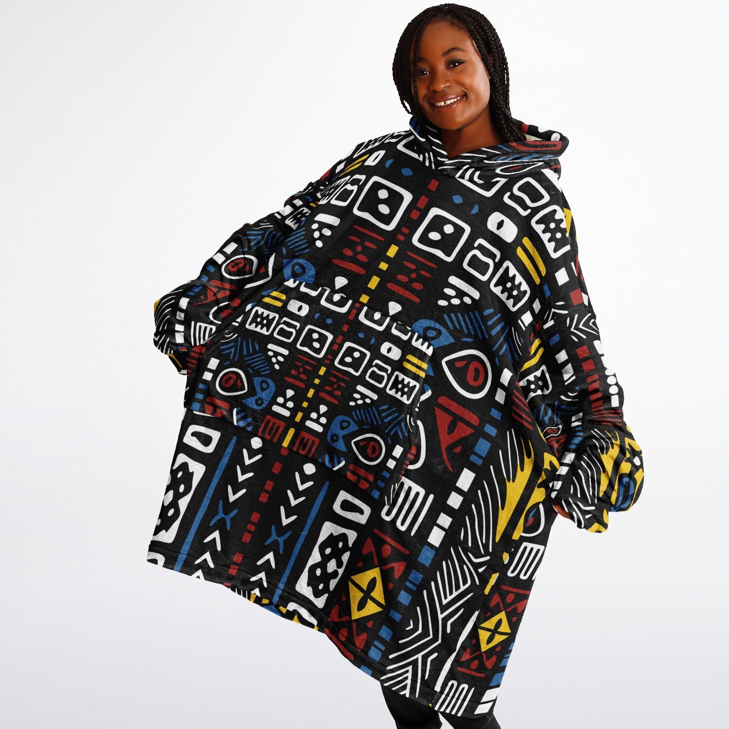 Geometric Harmony Snug Hoodie Economy - AOP