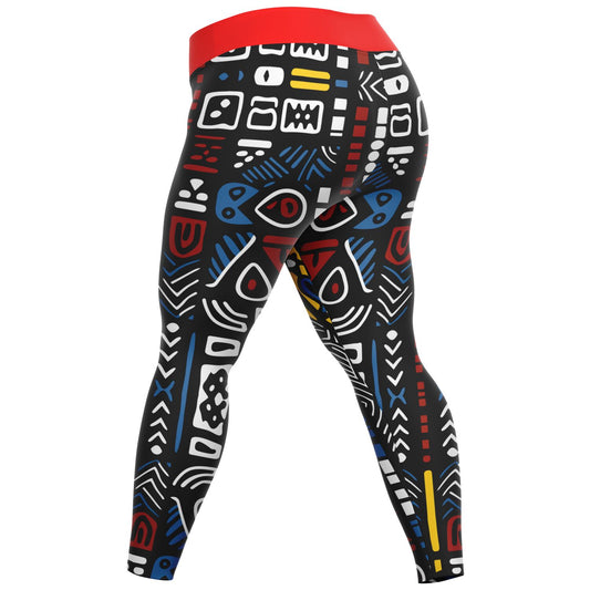 Geometric Harmony Plus Size Legging - AOP