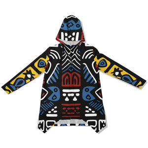 Geometric Harmony Heavyweight Elongated Cloak - AOP