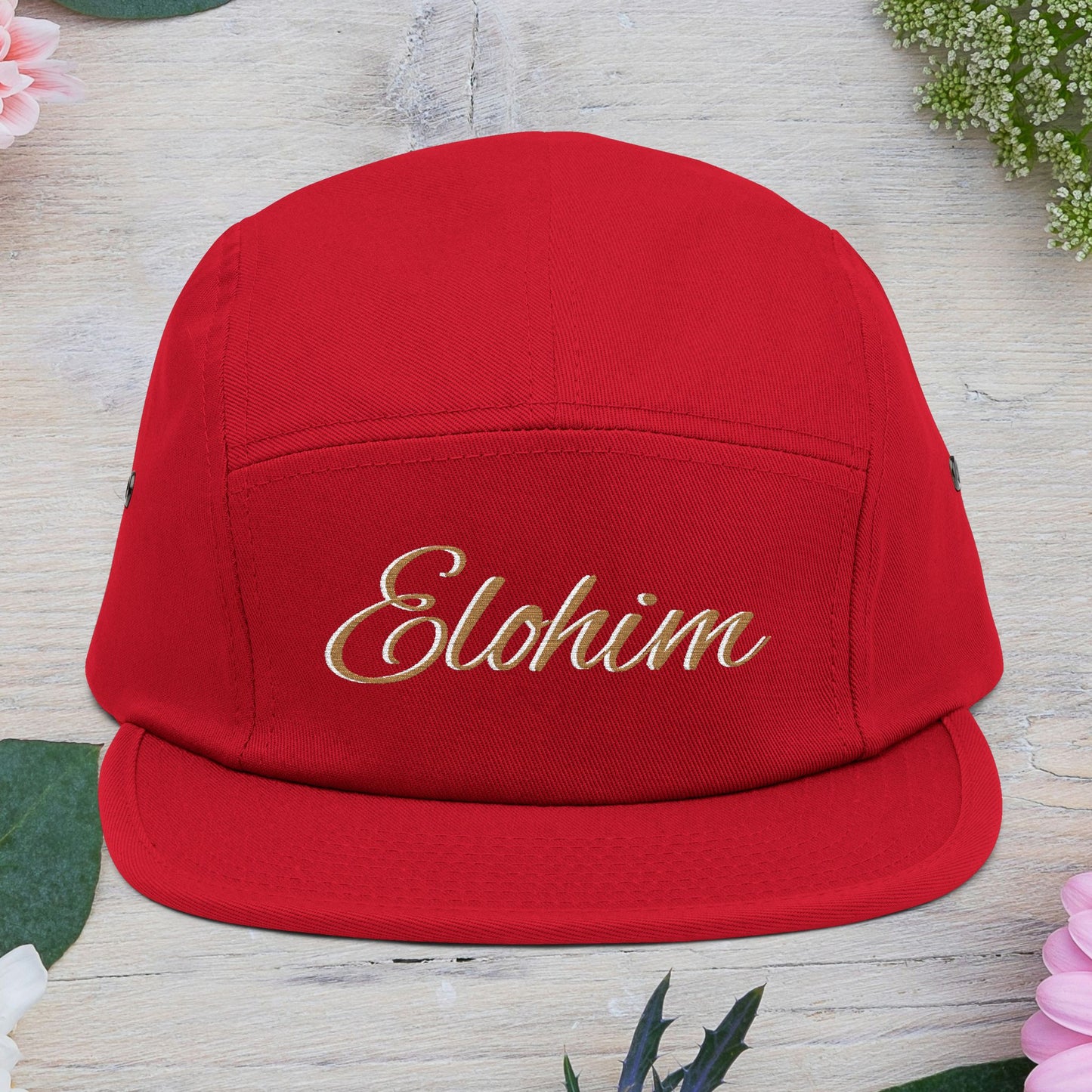 Embroidered 'ELOHIM, GENESIS 1:1'  5 Panel Cap, Trendy Hat, Outdoor Gear, Streetwear Accessory, Unique Gift, Fashion Statement