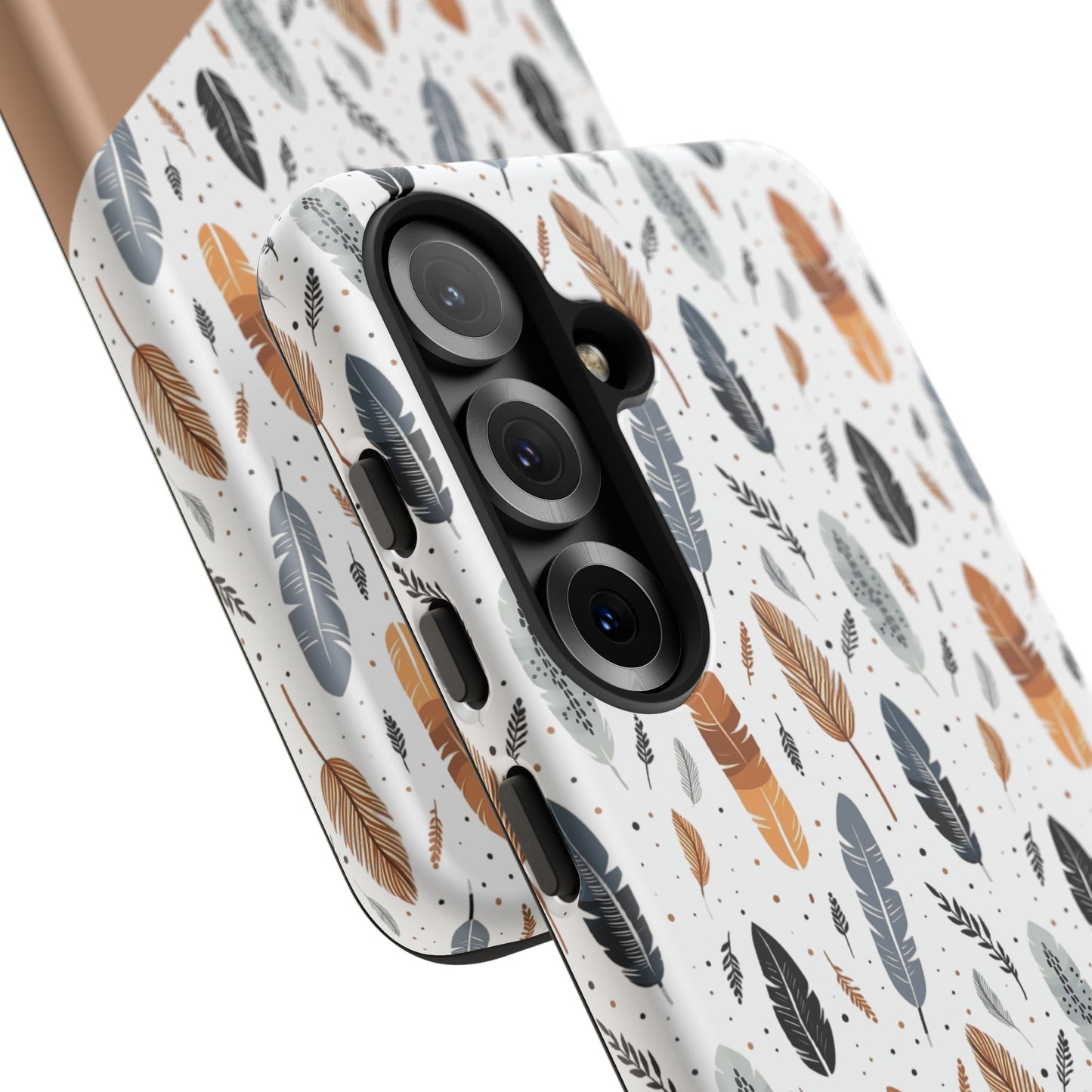 Personalized Whispering Feathers Tough Case — Dark Feather Protective Phone Case for Samsung & Google