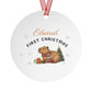 Personalized Capybara First Christmas Metal Ornament —2026 Holiday Keepsake