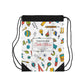 Personalized Classroom Couture Composition Book Inspired Colorful ABC Drawstring Bag | Custom Drawstring bag | Kids School Gear | Fun Gym Sack | Back to School Accessory
