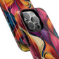 Vibrant Leaf Wave Tough Magnetic Phone Case, Vibrant Smartphone Cover, Unique Protective Case for Gifts, Phone Accessories, Trendy Design