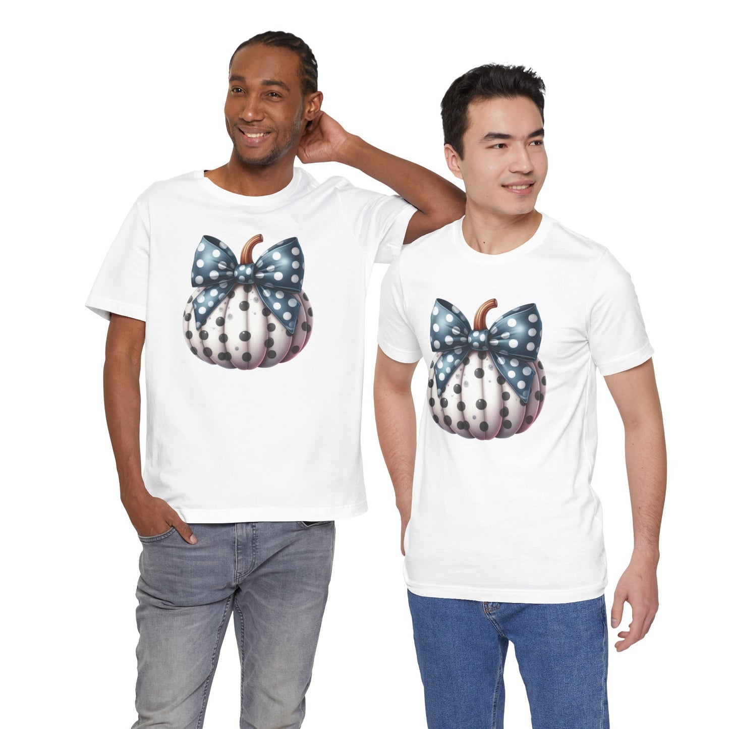 Polka Dot Pumpkin Charm Unisex Jersey Short Sleeve Tee