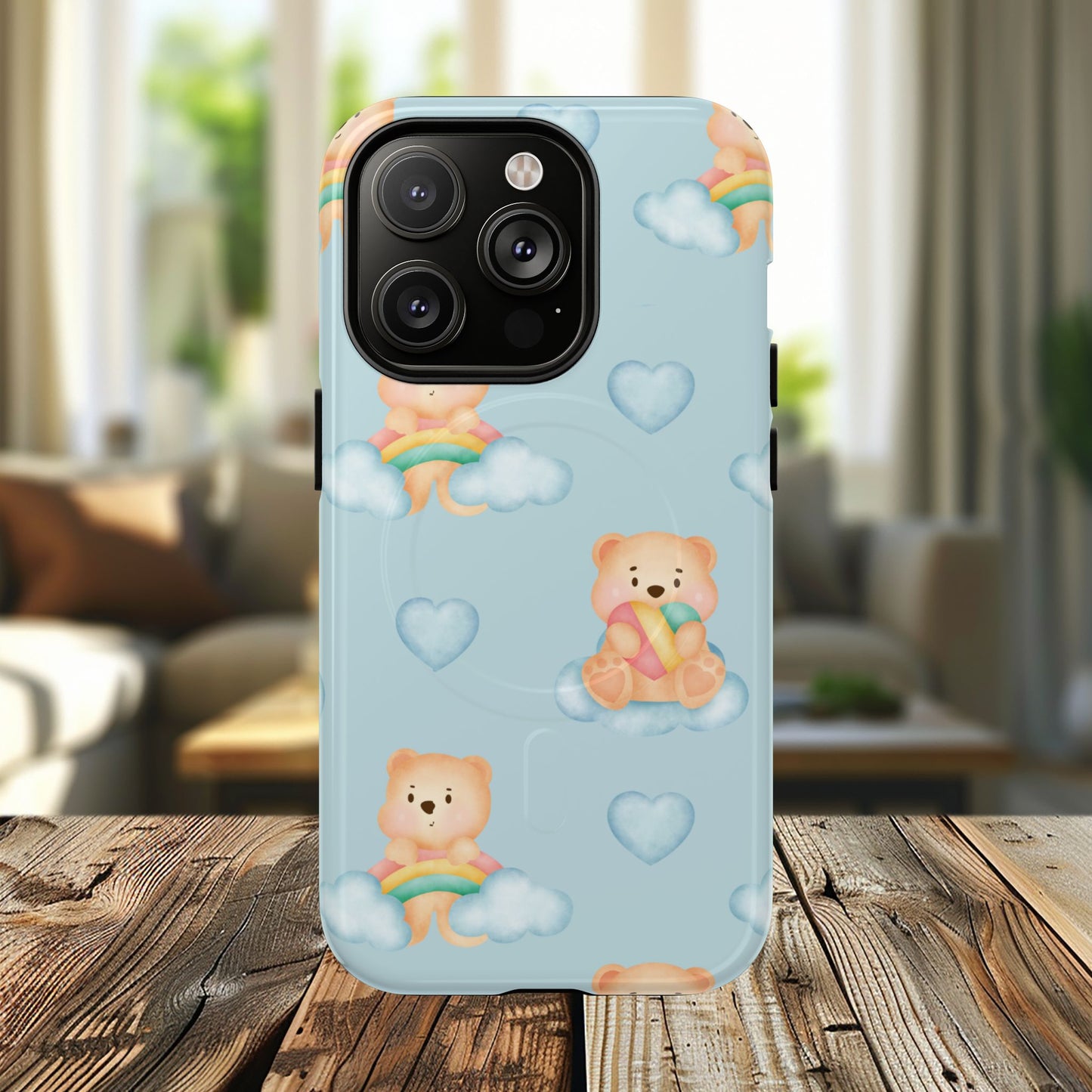 Cute Bear Magnetic iPhone Case, Kid-Friendly iPhone Cover, Stylish Cell Accessory, Gift for Kids, Durable Design for Any Occasion