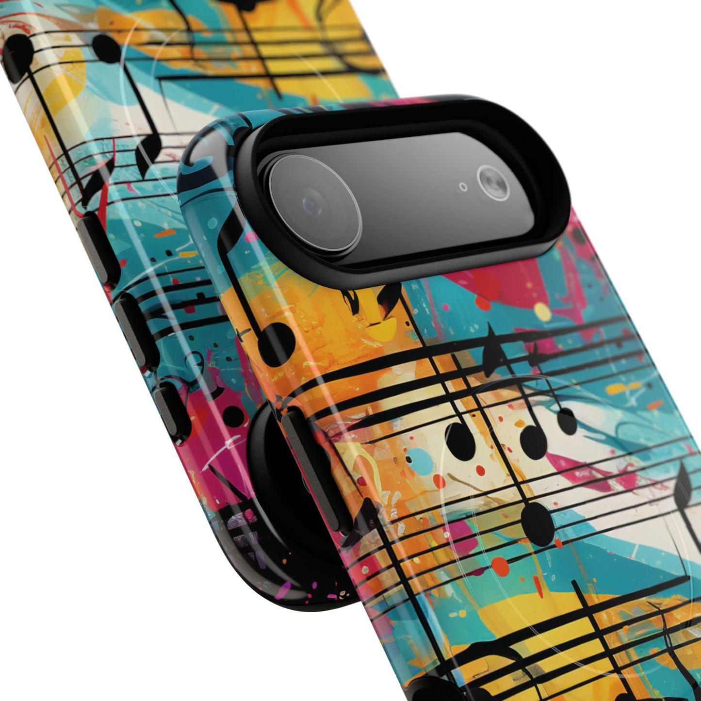 Vibrant Music Note Phone Case, Tough Magnetic Case, Music Lover Gift, Colorful Phone Accessory, Customizable Phone Cover, Unique Gift Idea